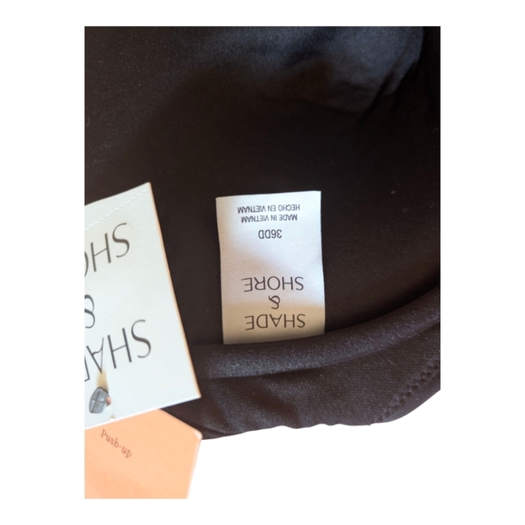 NWT Shade & Shore Black Shine On Push-Up Bikini Top 36DD - Picture 5 of 8